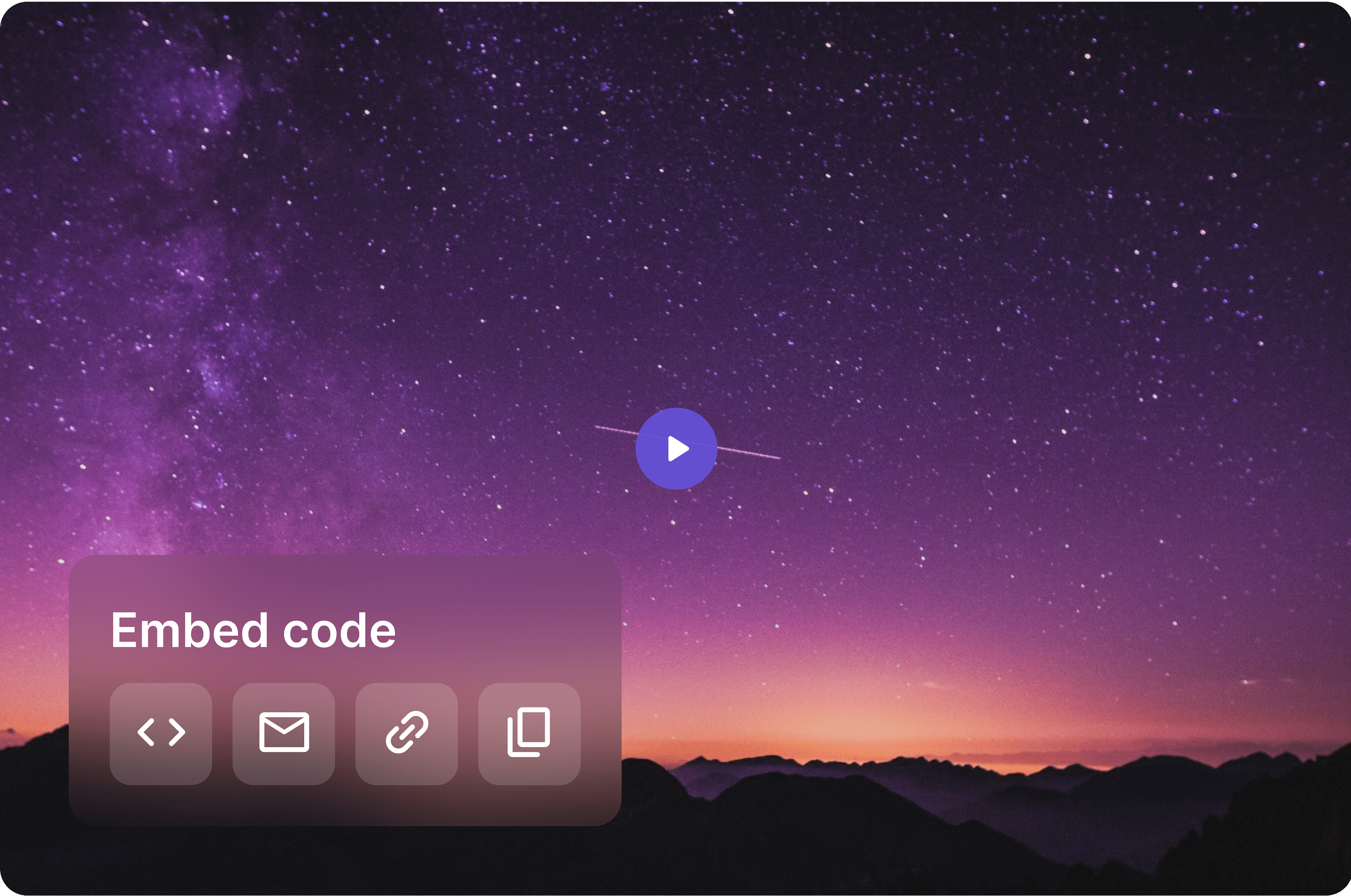 get share URLs and embedd codes instantly