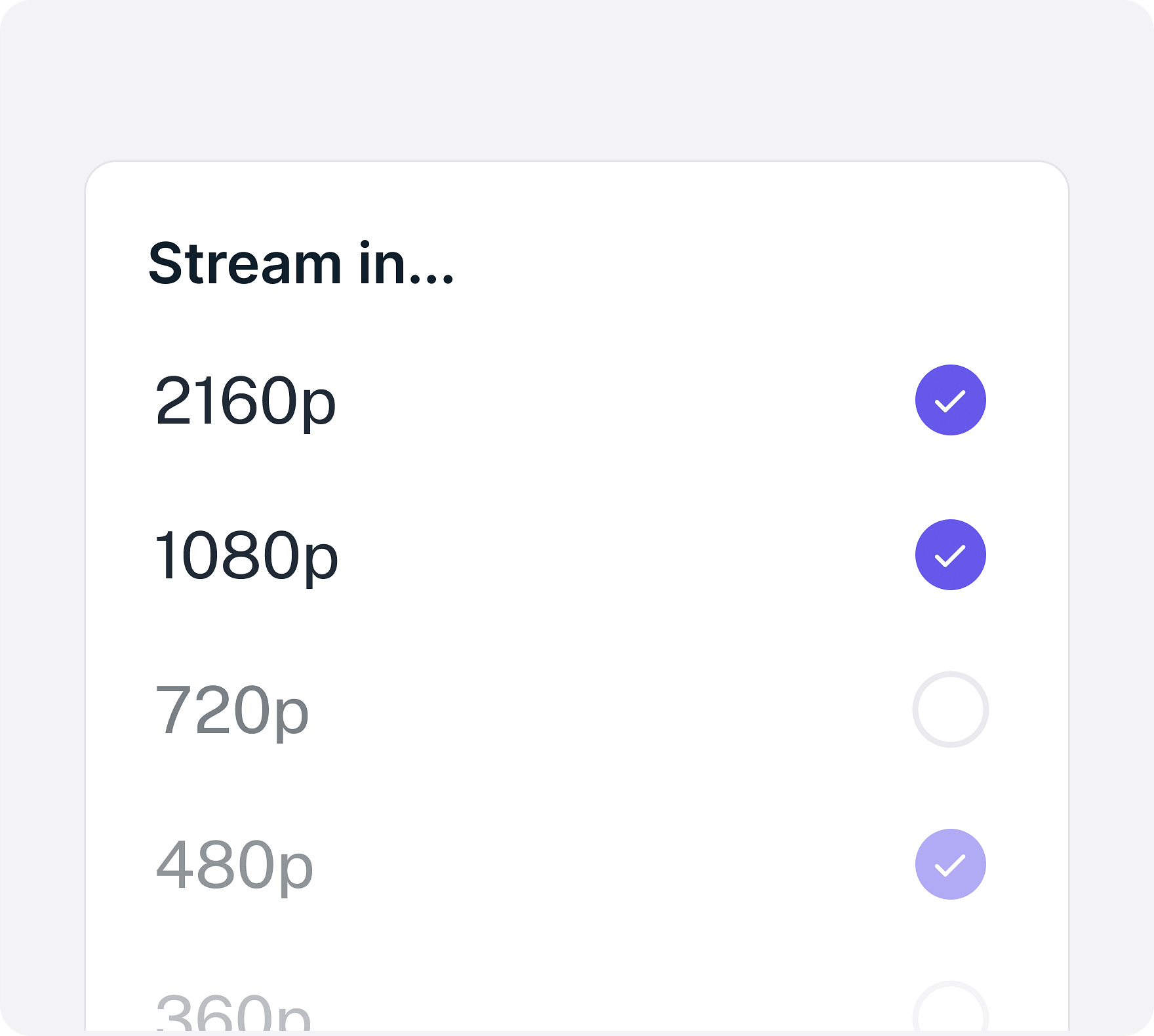 stream with gumlet 4k, 2160, 1080p