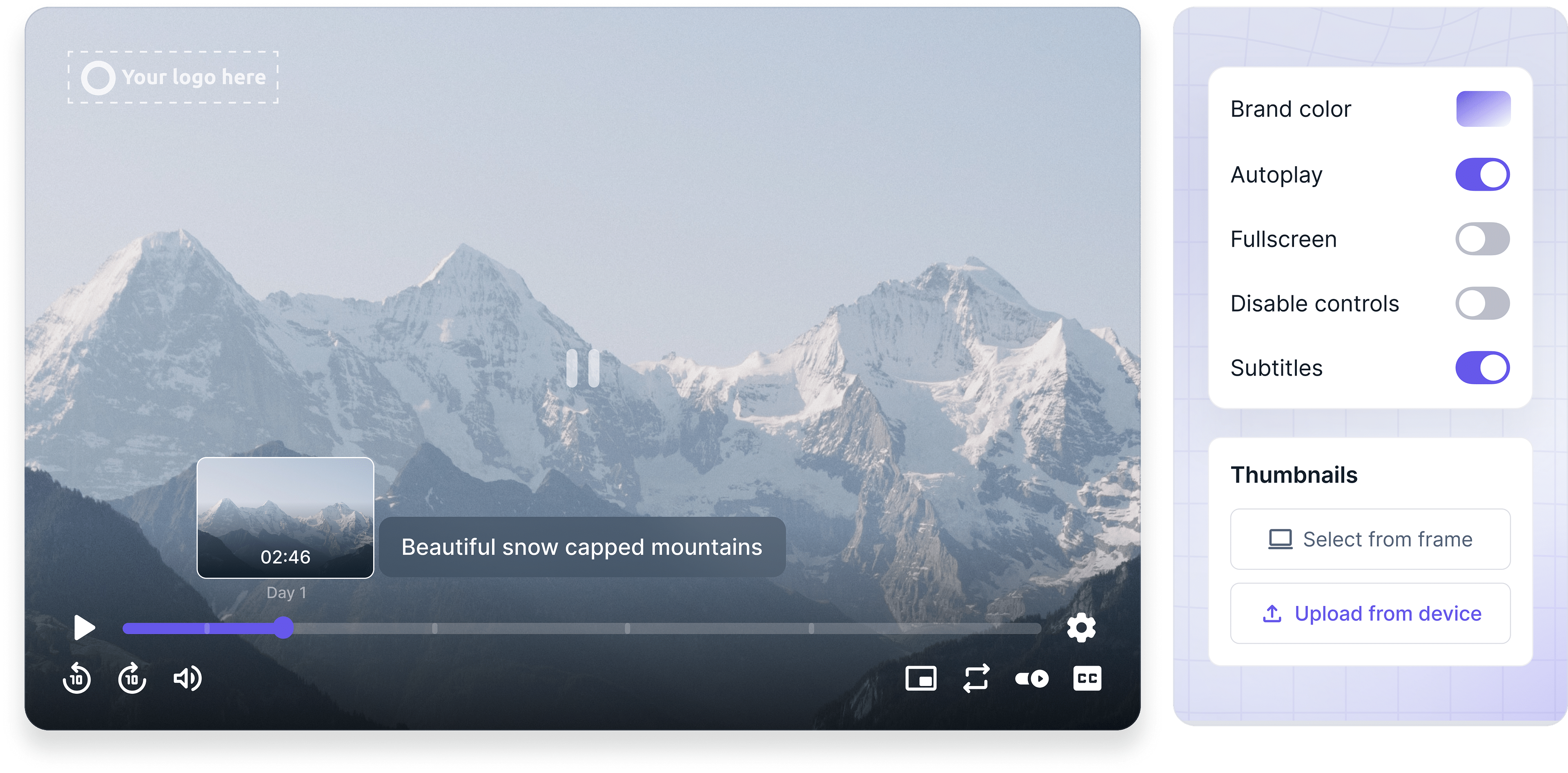 Customizable video player with Gumlet lets you customize, add subtitles and custom thumbnails.


